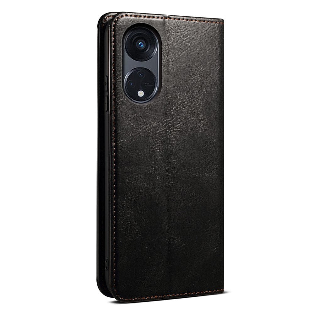 Stand Phone Case for Oppo A1 Pro 5G / Reno8 T 5G Waxy Crazy Horse Texture Leather Wallet Phone Cover