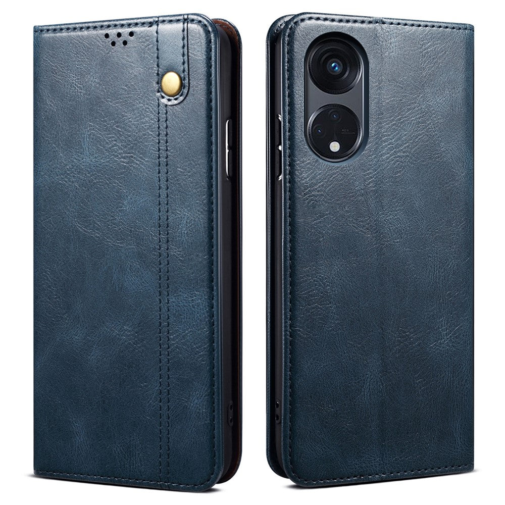 Stand Phone Case for Oppo A1 Pro 5G / Reno8 T 5G Waxy Crazy Horse Texture Leather Wallet Phone Cover