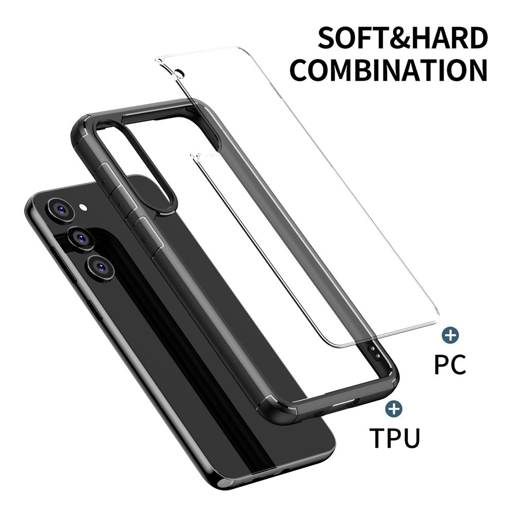 IPAKY For Samsung Galaxy S23 Anti-drop Phone Case TPU + PC Transparent Cell Phone Cover