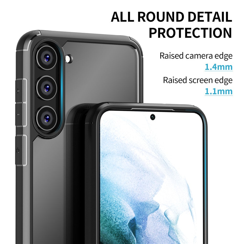 IPAKY For Samsung Galaxy S23 Anti-drop Phone Case TPU + PC Transparent Cell Phone Cover