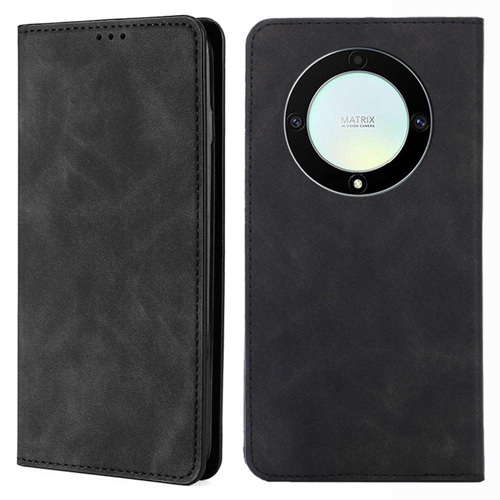 For Honor X40 5G / X9a 5G / Magic5 Lite 5G Skin-touch Phone Case Card Holder Leather Stand Anti-drop Cover