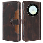 For Honor X40 5G Shockproof Phone Stand Cover Straw Hat Design PU Leather Wallet Case