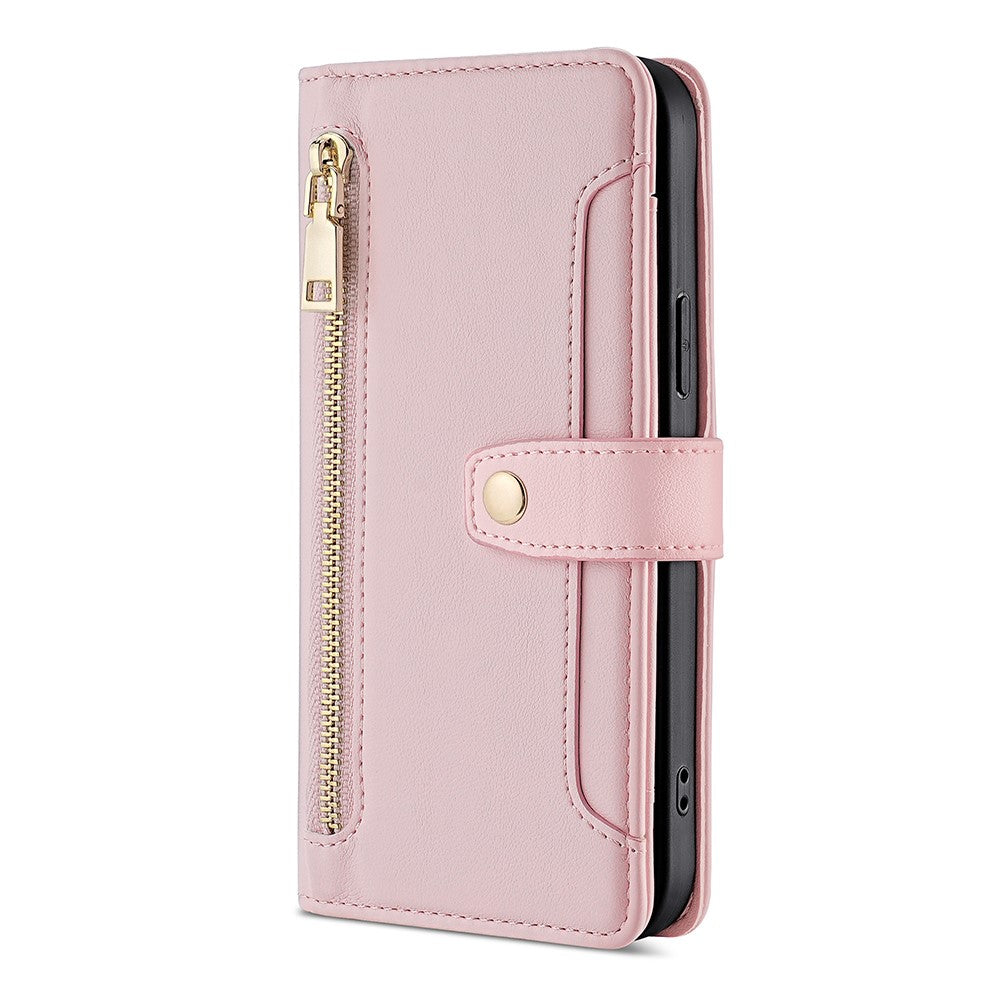 Phone Case for Honor X9a 5G / X40 5G / Magic5 Lite 5G PU Leather Zipper Pocket Card Slots Phone Cover with Straps