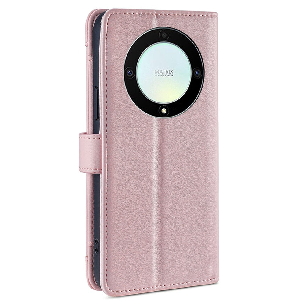 Phone Case for Honor X9a 5G / X40 5G / Magic5 Lite 5G PU Leather Zipper Pocket Card Slots Phone Cover with Straps