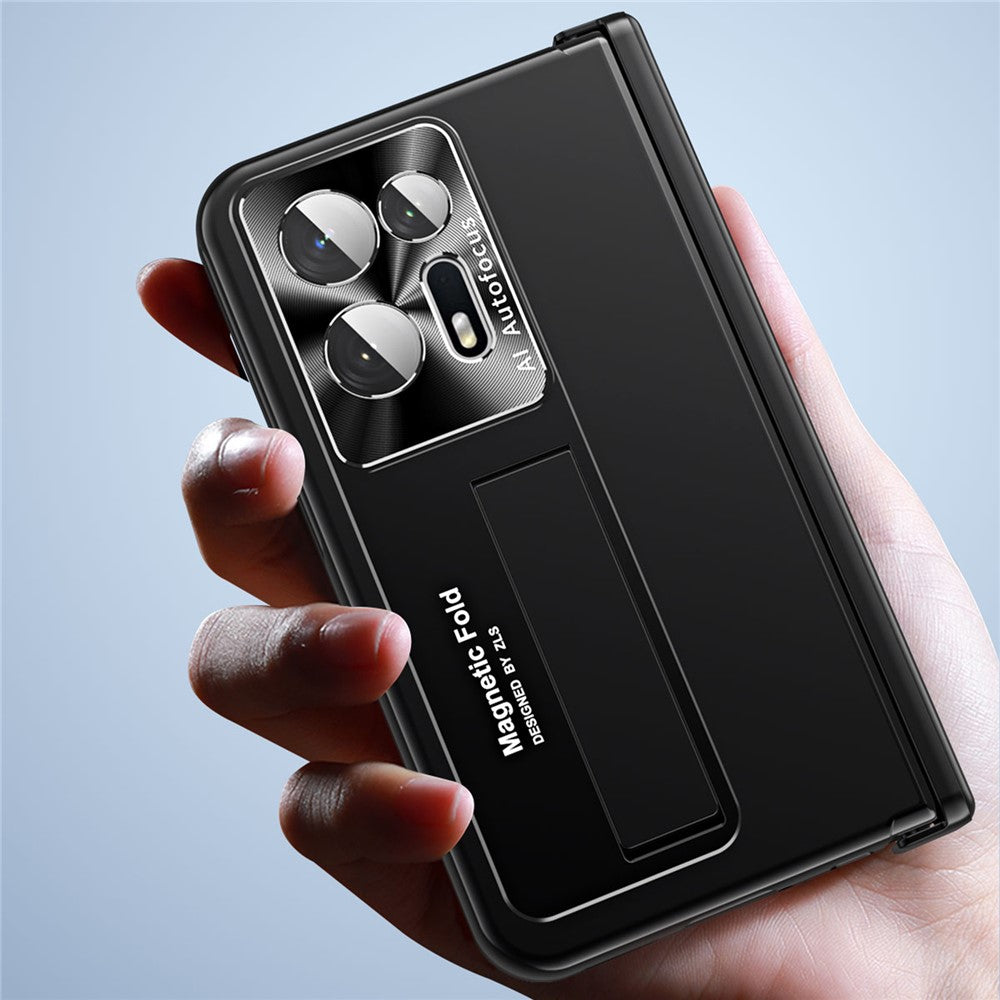 Anti-scratch Phone Case For Oppo Find N2 5G , Hinge Protection Kickstand PC Phone Cover with Screen Film