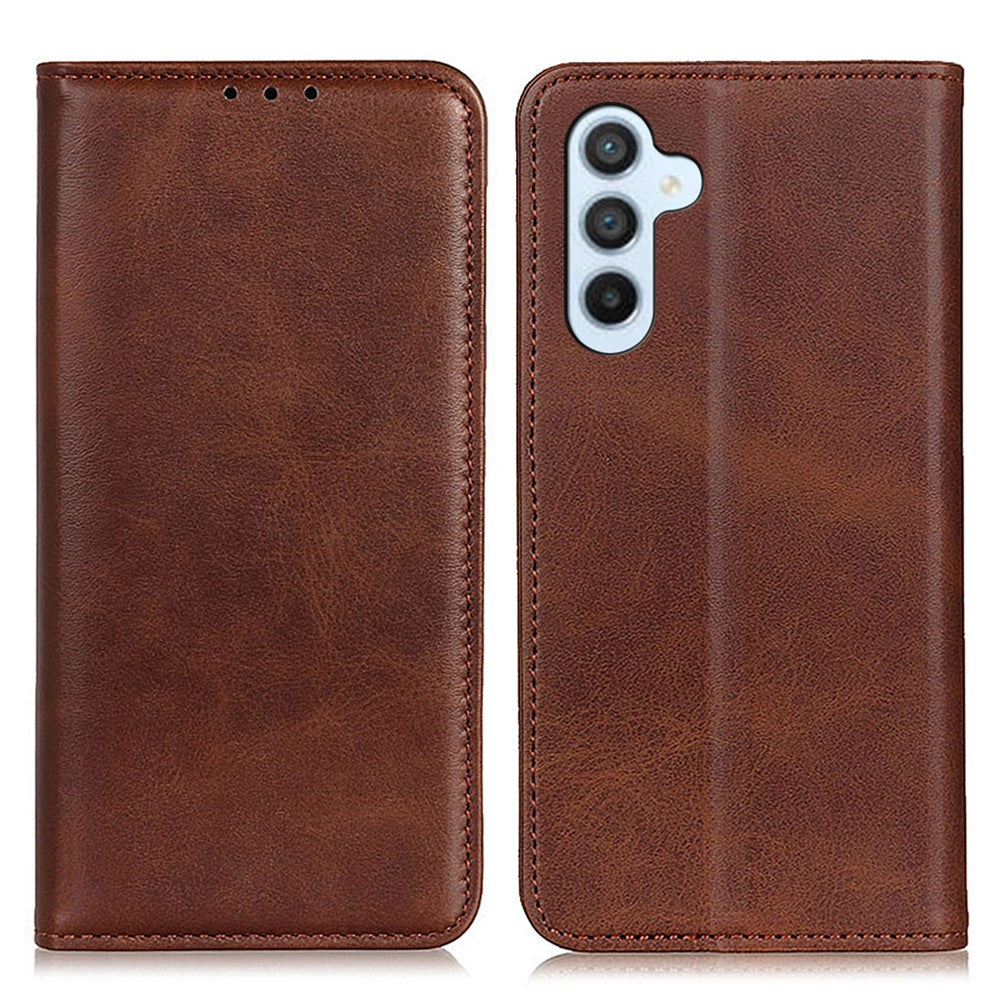Split Leather Wallet Case for Samsung Galaxy A24 4G (162.1 x 77.6 x 8.3mm) , Flip Book Stand Shockproof Phone Cover