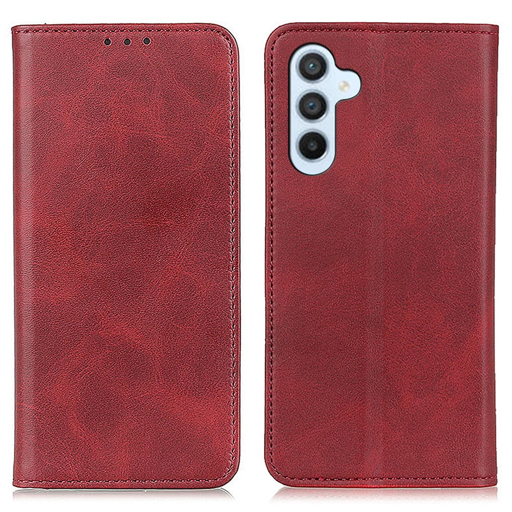 Split Leather Wallet Case for Samsung Galaxy A24 4G (162.1 x 77.6 x 8.3mm) , Flip Book Stand Shockproof Phone Cover