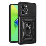 Xiaomi Redmi Note 12 Pro 5G Stödfunktion PC + TPU mobilskal Skjutbart Tryck-Pull Kameralinsskydd Skyddsskydd