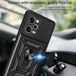 Xiaomi Redmi Note 12 Pro 5G Stödfunktion PC + TPU mobilskal Skjutbart Tryck-Pull Kameralinsskydd Skyddsskydd