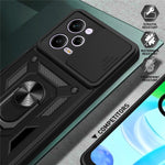 Xiaomi Redmi Note 12 Pro 5G Stödfunktion PC + TPU mobilskal Skjutbart Tryck-Pull Kameralinsskydd Skyddsskydd