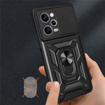 Xiaomi Redmi Note 12 Pro 5G Stödfunktion PC + TPU mobilskal Skjutbart Tryck-Pull Kameralinsskydd Skyddsskydd