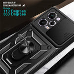 Xiaomi Redmi Note 12 Pro 5G Stödfunktion PC + TPU mobilskal Skjutbart Tryck-Pull Kameralinsskydd Skyddsskydd