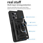 For Xiaomi Redmi Note 12 Pro 5G Kickstand PC + TPU Phone Case Slide Push Pull Camera Lens Protection Cover