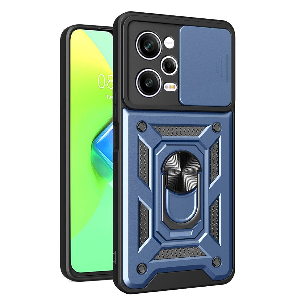 Xiaomi Redmi Note 12 Pro 5G Stödfunktion PC + TPU mobilskal Skjutbart Tryck-Pull Kameralinsskydd Skyddsskydd