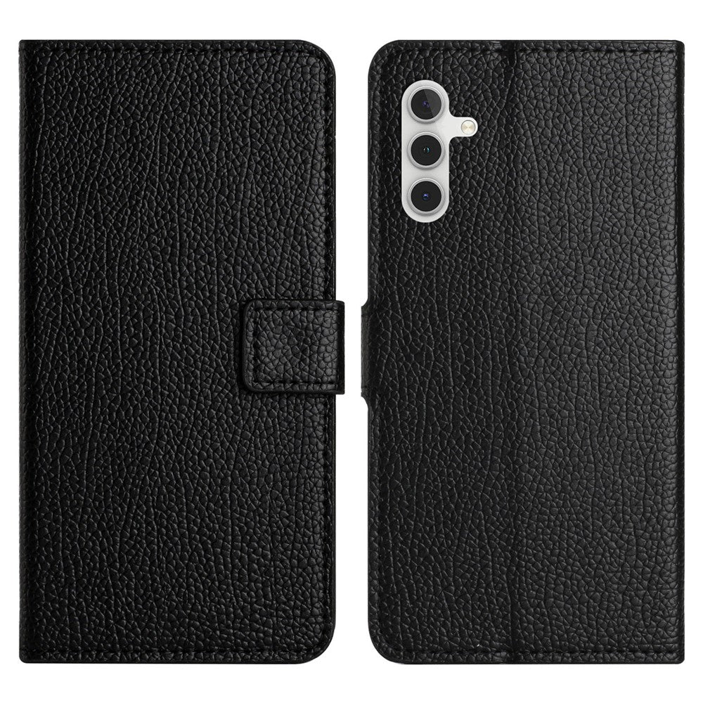 For Samsung Galaxy A24 4G (162.1 x 77.6 x 8.3mm) Litchi Texture Phone Case Stand Wallet Leather Phone Cover