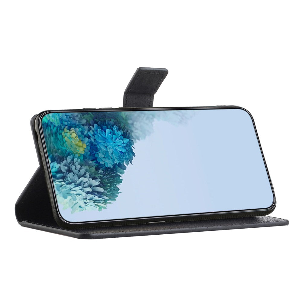 For Samsung Galaxy A24 4G (162.1 x 77.6 x 8.3mm) Litchi Texture Phone Case Stand Wallet Leather Phone Cover