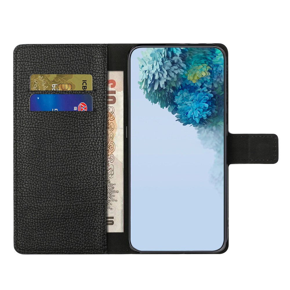 For Samsung Galaxy A24 4G (162.1 x 77.6 x 8.3mm) Litchi Texture Phone Case Stand Wallet Leather Phone Cover