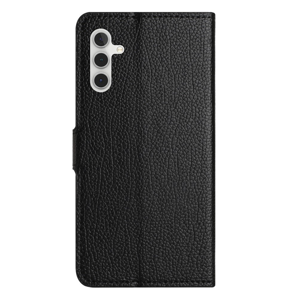 For Samsung Galaxy A24 4G (162.1 x 77.6 x 8.3mm) Litchi Texture Phone Case Stand Wallet Leather Phone Cover