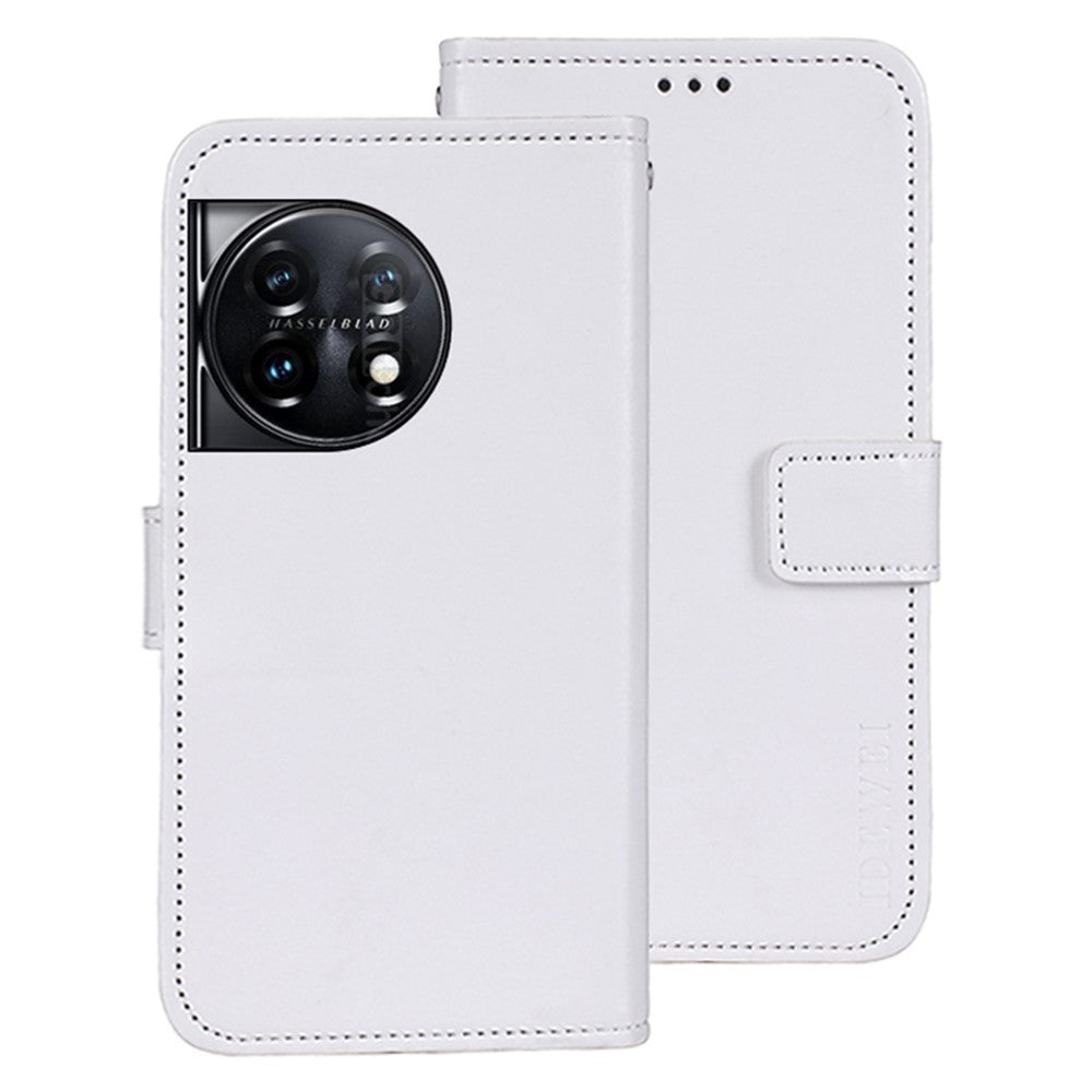 IDEWEI For OnePlus 11 5G Stand Crazy Horse Texture Wallet Cover Anti-Scratch PU Leather Phone Flip Case