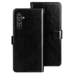 IDEWEI til Samsung Galaxy A34 5G PU-læder flip telefoncover beskyttende etui med standfunktion Crazy Horse tekstur pung