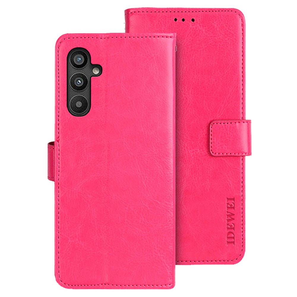 IDEWEI til Samsung Galaxy A34 5G PU-læder flip telefoncover beskyttende etui med standfunktion Crazy Horse tekstur pung