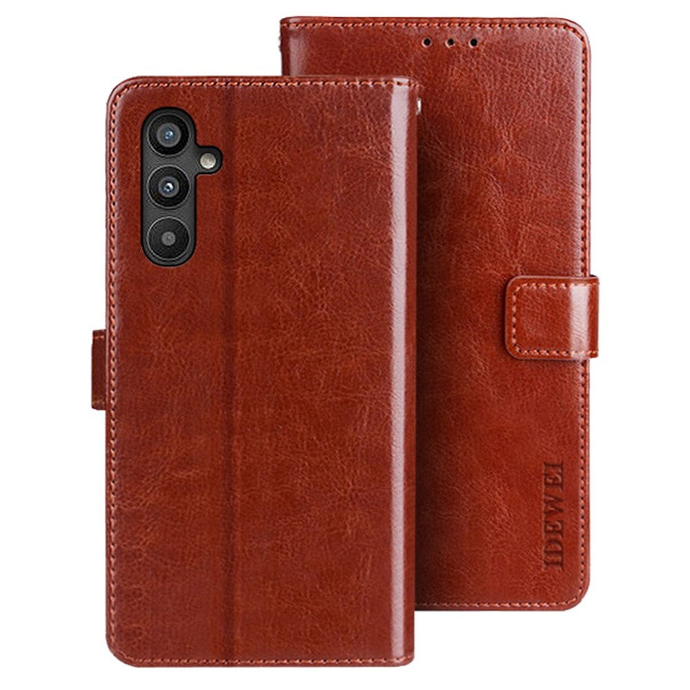 IDEWEI til Samsung Galaxy A34 5G PU-læder flip telefoncover beskyttende etui med standfunktion Crazy Horse tekstur pung