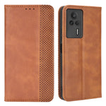 For Xiaomi Redmi K60E 5G Vintage PU Leather Wallet Stand Phone Case Magnetic Clasp Shockproof Cover