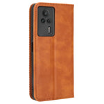 For Xiaomi Redmi K60E 5G Vintage PU Leather Wallet Stand Phone Case Magnetic Clasp Shockproof Cover