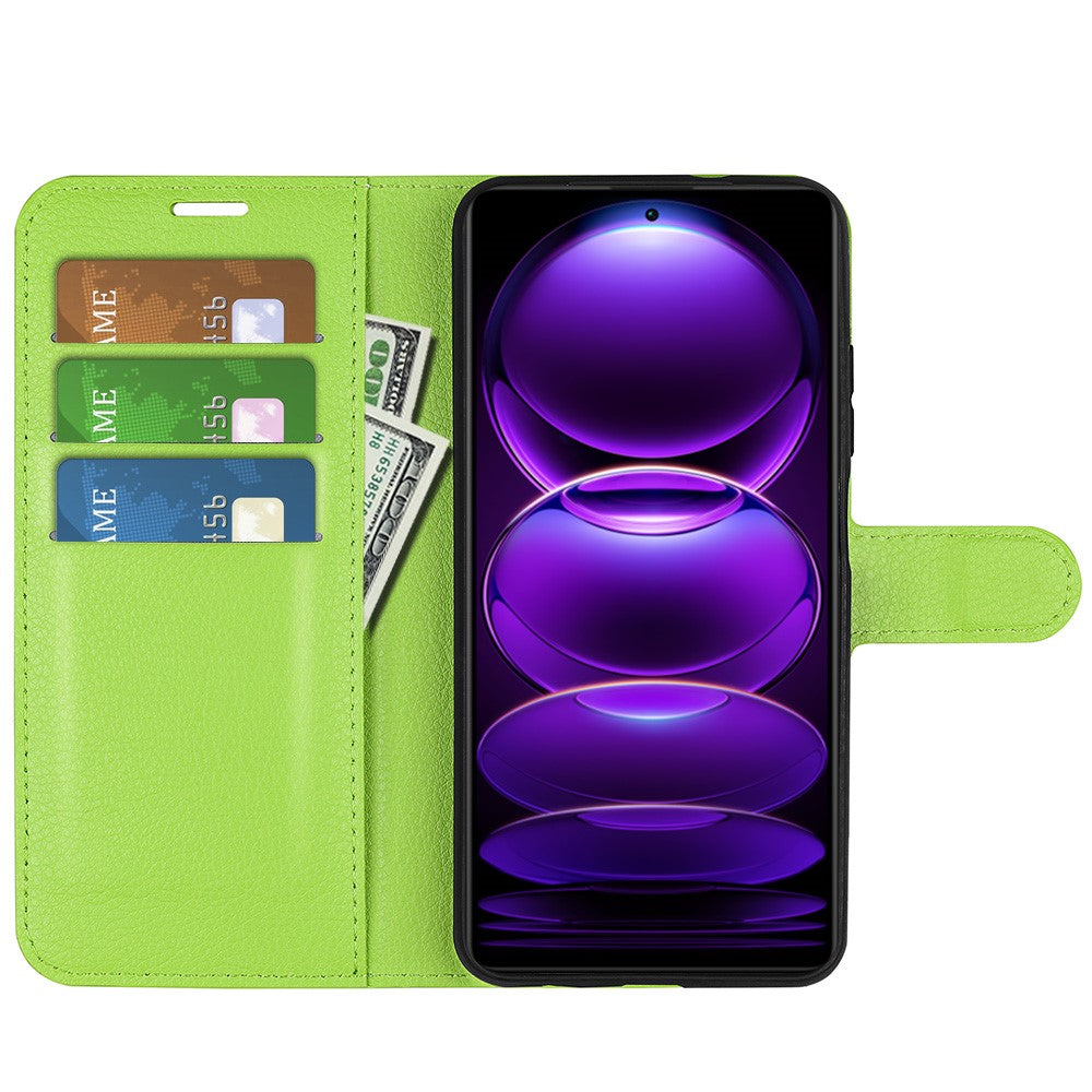 For Xiaomi Redmi Note 12 Pro+ 5G Litchi Texture Wallet Phone Cover with Stand