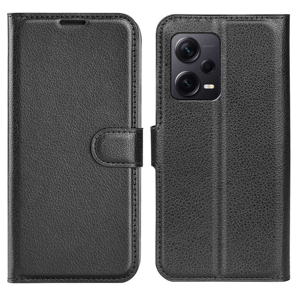 Xiaomi Redmi Note 12 Pro+ 5G Litchi Texture Plånboksfodral med Stativ