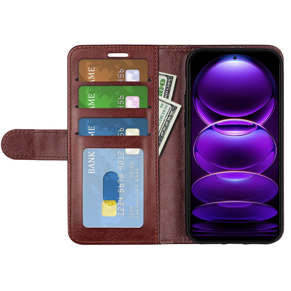 For Xiaomi Redmi Note 12 Pro+ 5G Crazy Horse Texture Case Leather Wallet Stand Cover