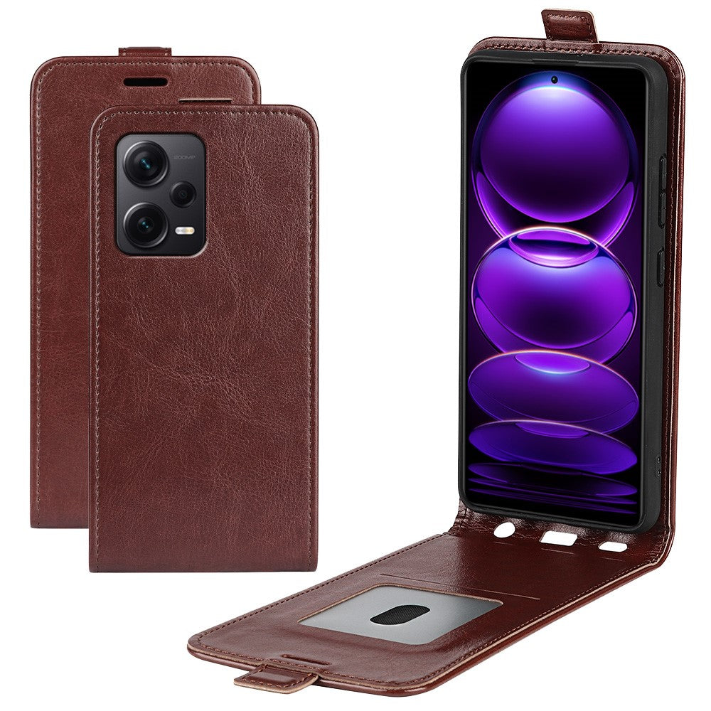 Vertical Flip Leather Cover for Xiaomi Redmi Note 12 Pro+ 5G , Crazy Horse Texture Case with Card Slot