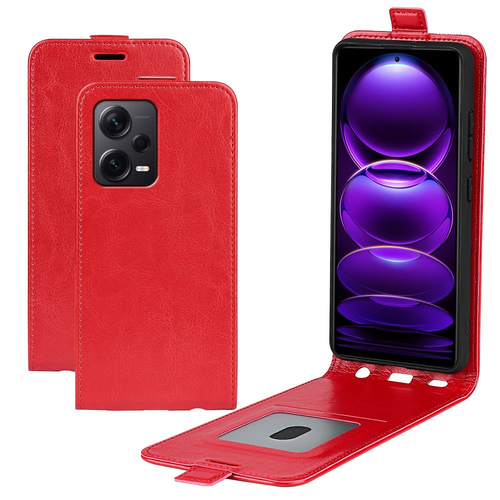 Vertical Flip Leather Cover for Xiaomi Redmi Note 12 Pro+ 5G , Crazy Horse Texture Case with Card Slot