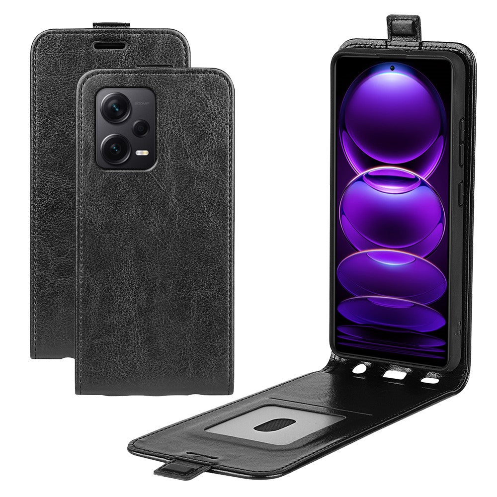 Vertical Flip Leather Cover for Xiaomi Redmi Note 12 Pro+ 5G , Crazy Horse Texture Case with Card Slot