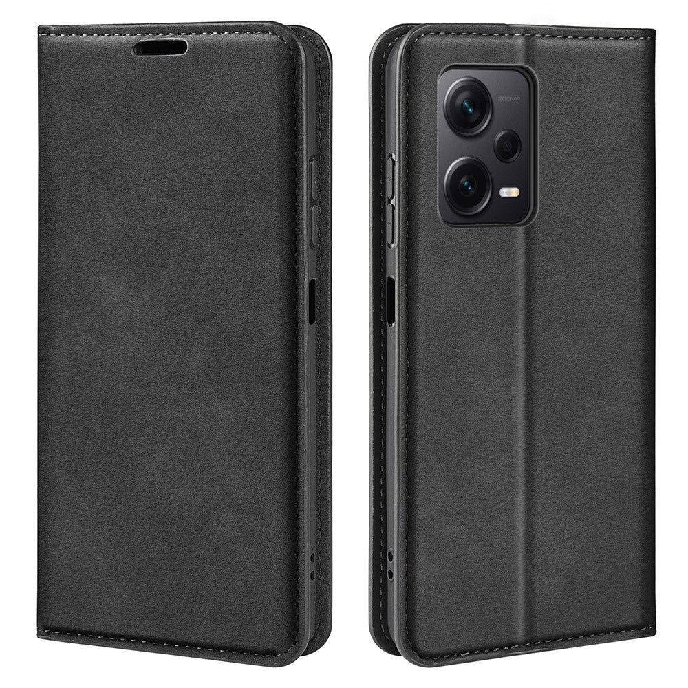 For Xiaomi Redmi Note 12 Pro+ 5G PU Leather Flip Stand Phone Cover Skin-touch Wallet Case