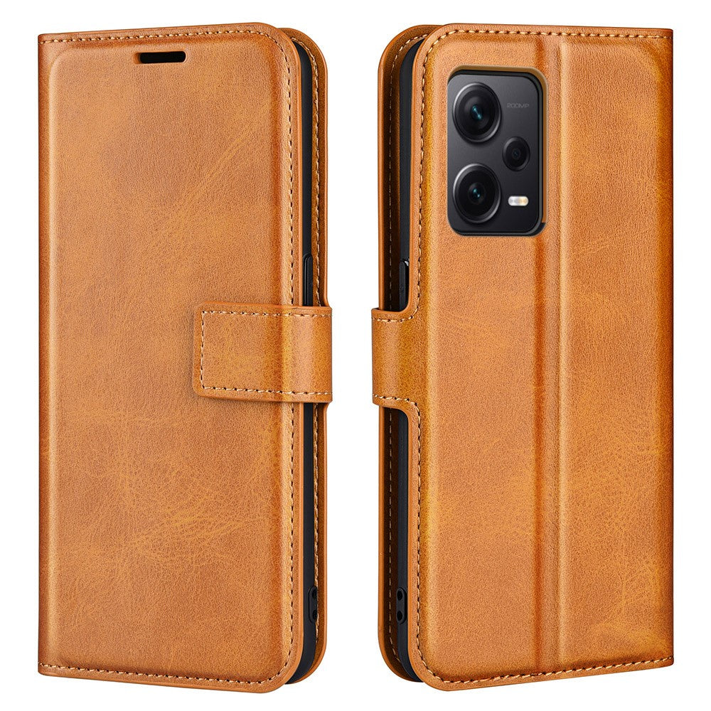Xiaomi Redmi Note 12 Pro+ 5G mobilskal Kalvstruktur Stativ Plånboksfodral