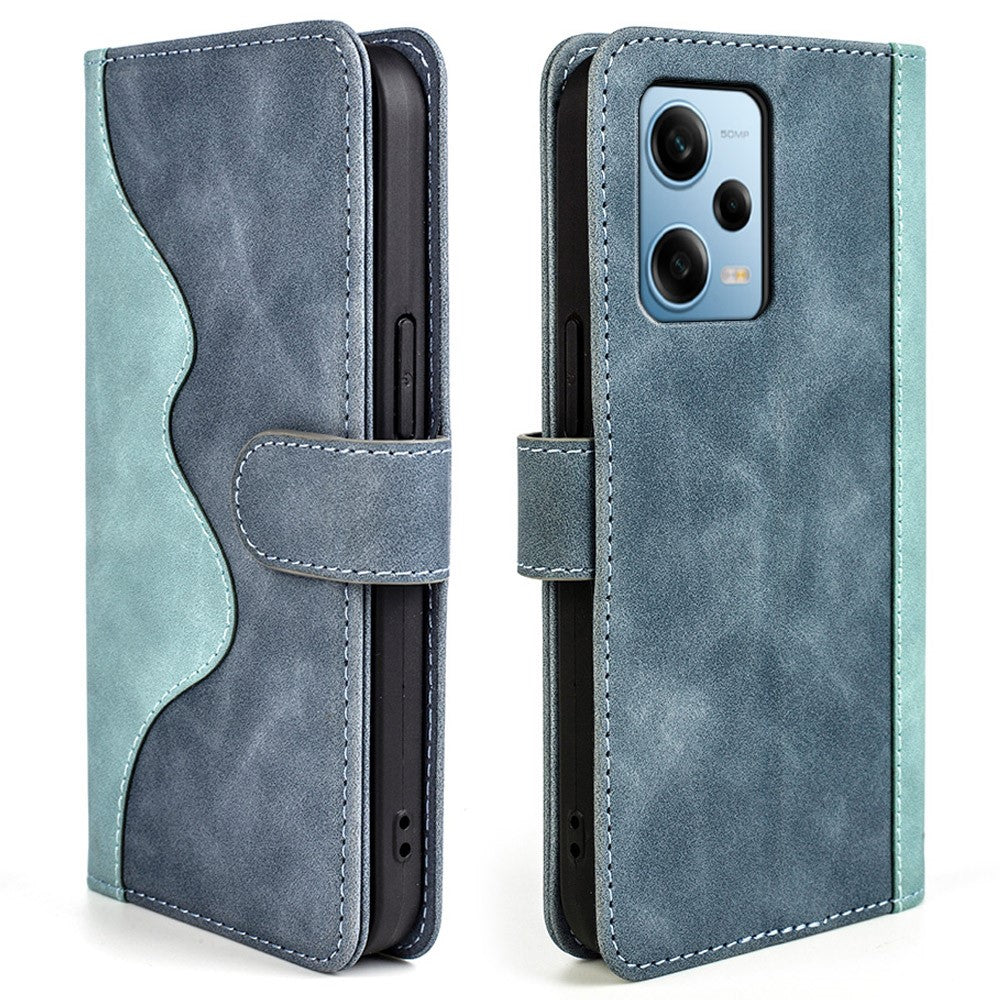 For Xiaomi Redmi Note 12 Pro 5G / Note 12 Pro Speed 5G / Poco X5 Pro 5G Dual Color Splicing Wallet Stand PU Leather Cover