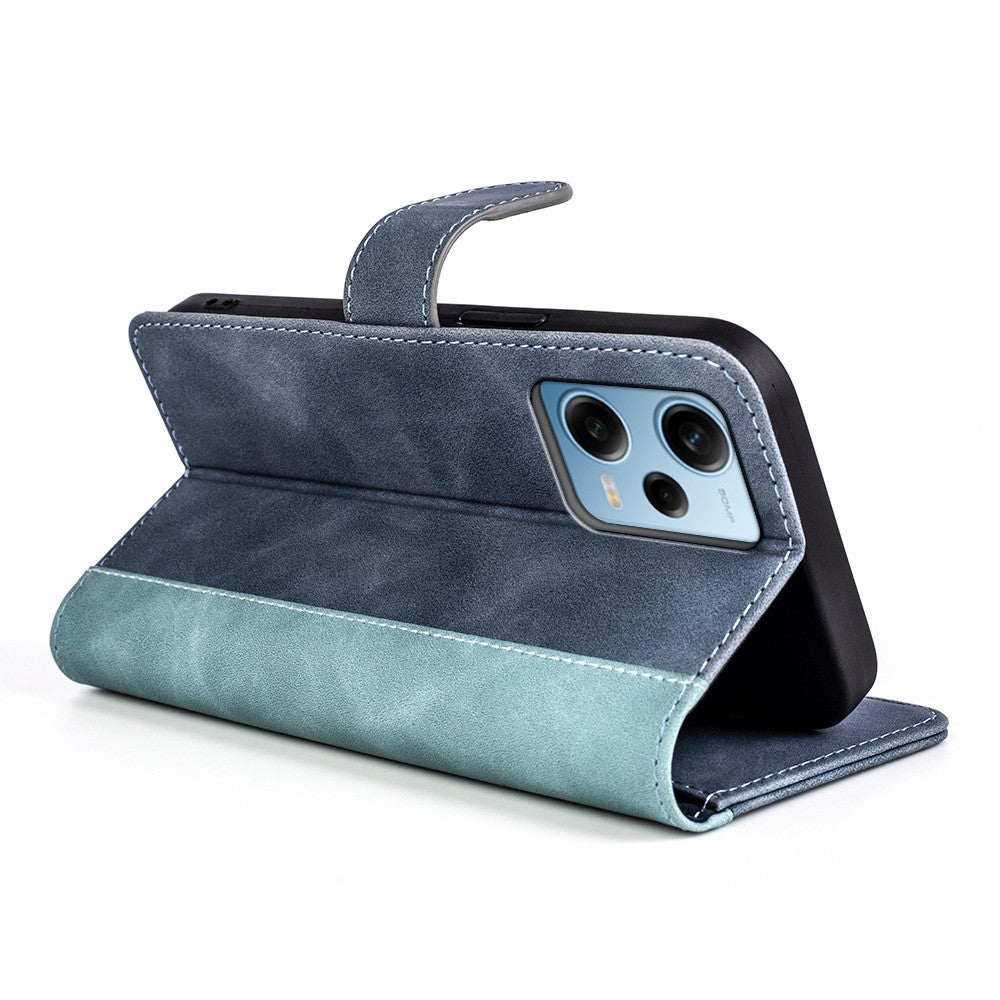 For Xiaomi Redmi Note 12 Pro 5G / Note 12 Pro Speed 5G / Poco X5 Pro 5G Dual Color Splicing Wallet Stand PU Leather Cover