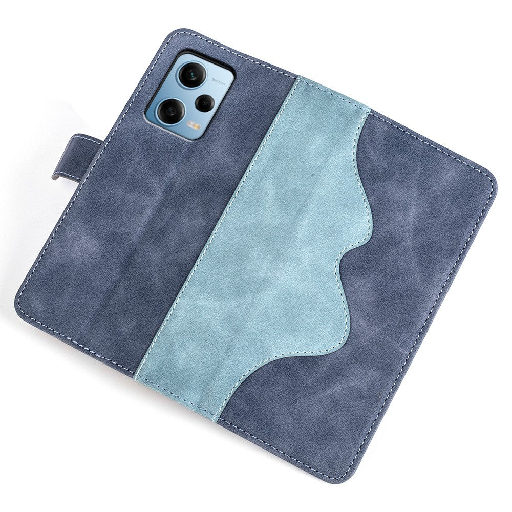 For Xiaomi Redmi Note 12 Pro 5G / Note 12 Pro Speed 5G / Poco X5 Pro 5G Dual Color Splicing Wallet Stand PU Leather Cover