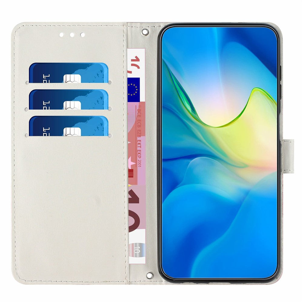 Til Samsung Galaxy A34 5G Læder Telefoncover Stativ Pung Marmor Mønster Telefonetui med Rem