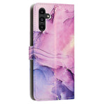 Samsung Galaxy A34 5G Marmormönster mobilskal Stativ Plånboksfodral i Läder med Axelrem