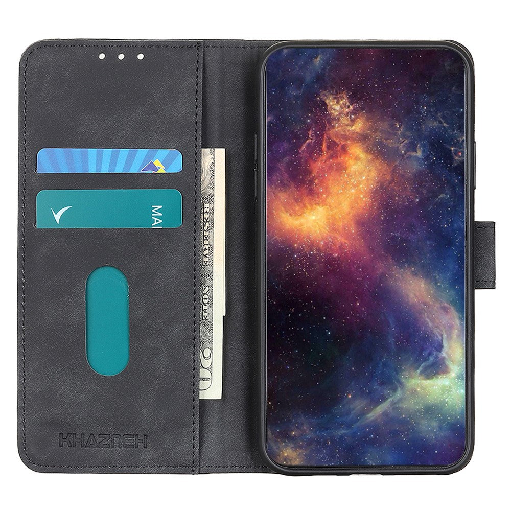 KHAZNEH For Honor X8a 4G Læder Telefoncover Retro Tekstur Pung Stativ Beskyttende Telefoncover