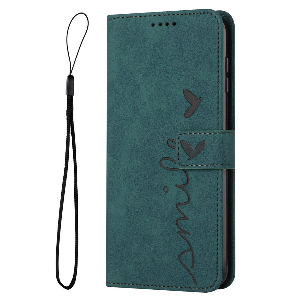 For Xiaomi Poco F5 Pro 5G / Redmi K60 Pro 5G / K60 5G Phone Stand Case PU Leather Imprinted Heart Shape Wallet Phone Cover with Strap