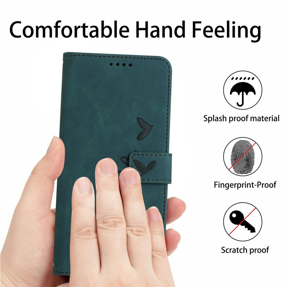 For Xiaomi Poco F5 Pro 5G / Redmi K60 Pro 5G / K60 5G Phone Stand Case PU Leather Imprinted Heart Shape Wallet Phone Cover with Strap