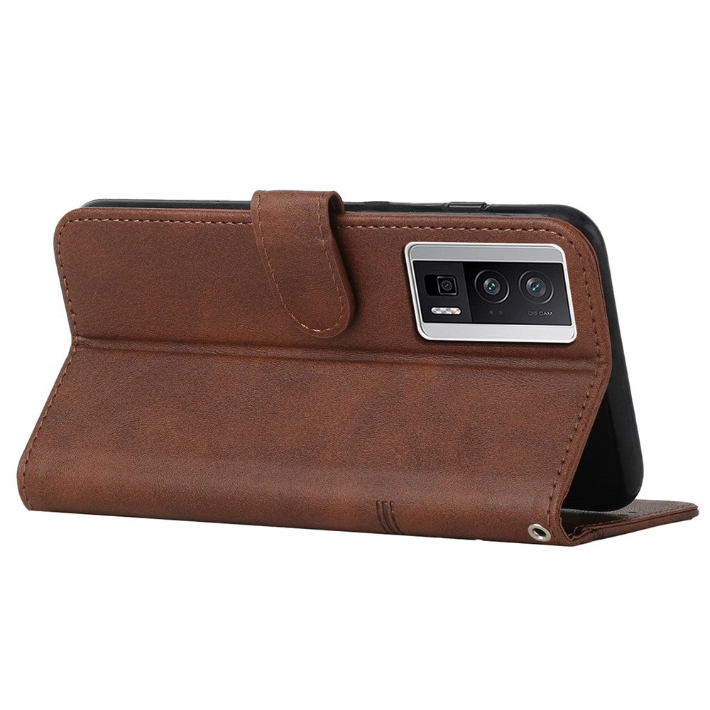 For Xiaomi Poco F5 Pro 5G / Redmi K60 Pro 5G / K60 5G Protective Phone Cover Stand Wallet Leather Cell Phone Case with Strap