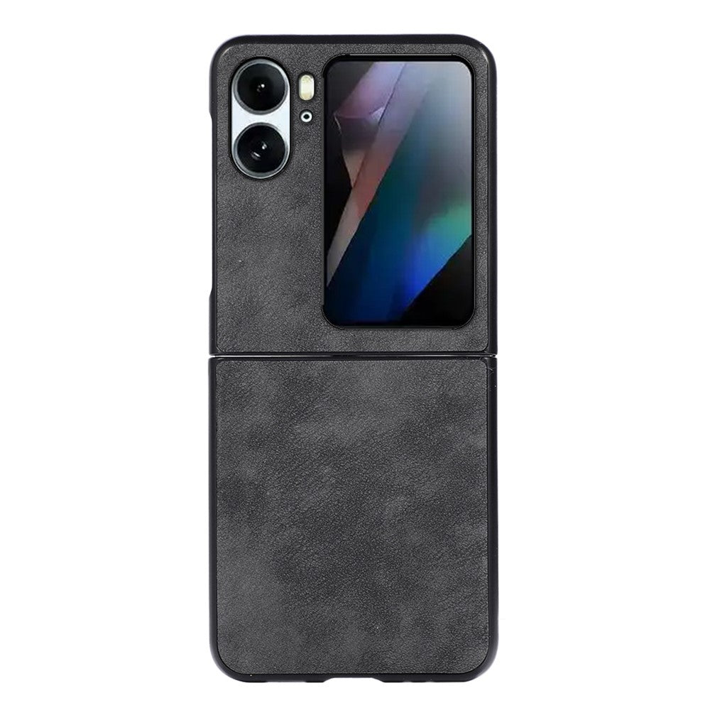For Oppo Find N2 Flip 5G Smartphone Case PU Leather Coated PC Anti-scratch Phone Cover
