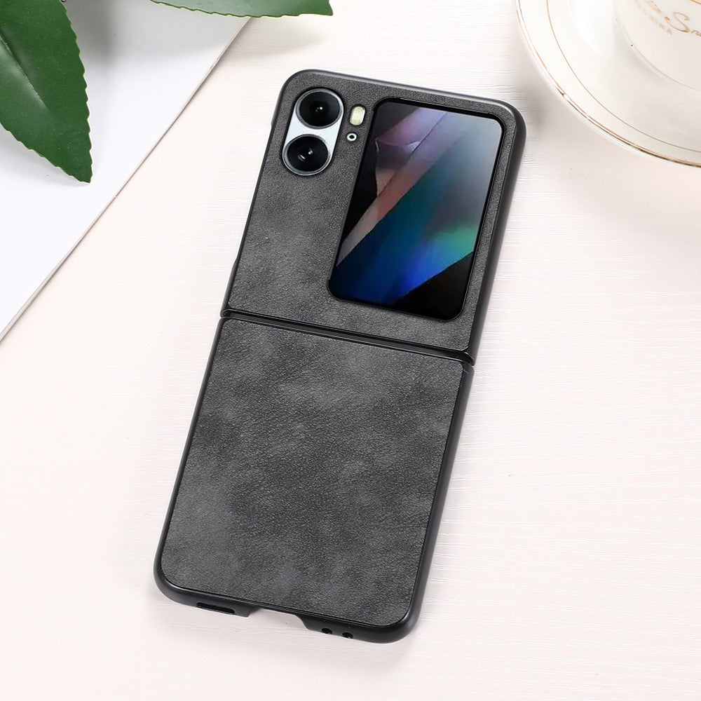 For Oppo Find N2 Flip 5G Smartphone Case PU Leather Coated PC Anti-scratch Phone Cover