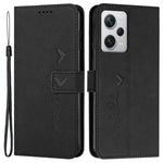 Xiaomi Redmi Note 12 Pro 5G / Note 12 Pro Speed 5G / Poco X5 Pro 5G mobilskal Hjärtformat Stativ Plånbok Läderfodral med Rem
