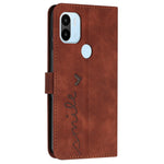 For Xiaomi Redmi A1+ 4G / A2+ 4G / Poco C50 4G PU Leather Phone Wallet Case Imprinted Heart Shape Stand Phone Cover with Strap