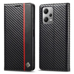 LC.IMEEKE För Xiaomi Poco X5 Pro 5G / Redmi Note 12 Pro 5G / Note 12 Pro Speed 5G Kolfibertextur Läder Plånboksfodral Fallskyddande Stativfodral